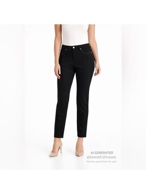 Chico’s So Slimming Black Stretch Pants Size 1 Short (Fits US 8)